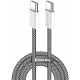 Кабель Colorway Type-C - Type-C (braided cotton) (PD Fast Charging 60W) 3.0А 1м CW-CBPDCC061-BK