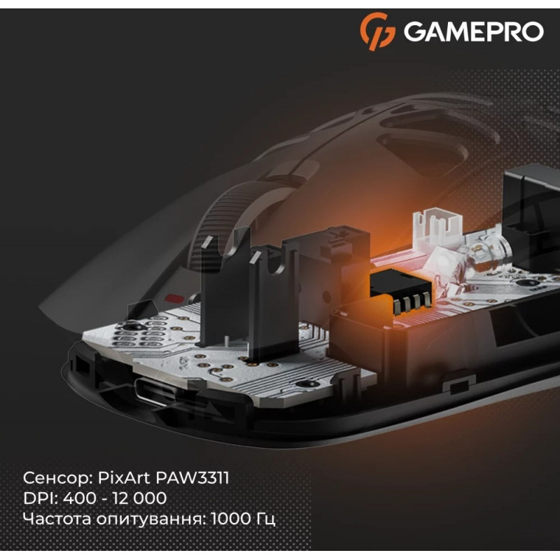Бездротова ігрова миша GamePro Genesis Hollow (GM870HB)
