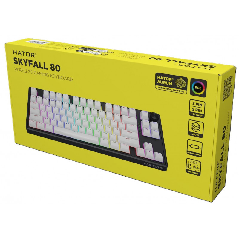Клавіатура механічна HATOR Skyfall 80 wireless (HTK3180UA) black-white