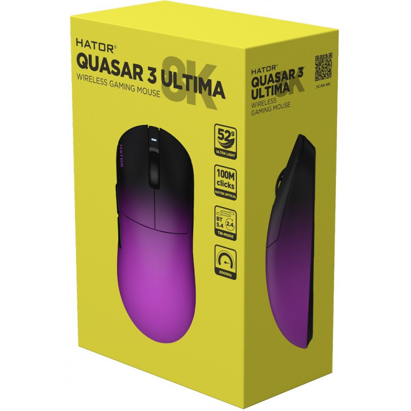 Ігрова миша HATOR Quasar 3 ULTRA 8K Wireless (HTM770) black