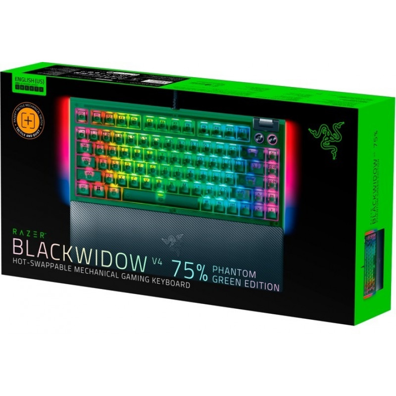 Клавіатура механічна RAZER BlackWidow V4 75%, Phantom Green (RZ03-05003300-R3M1)