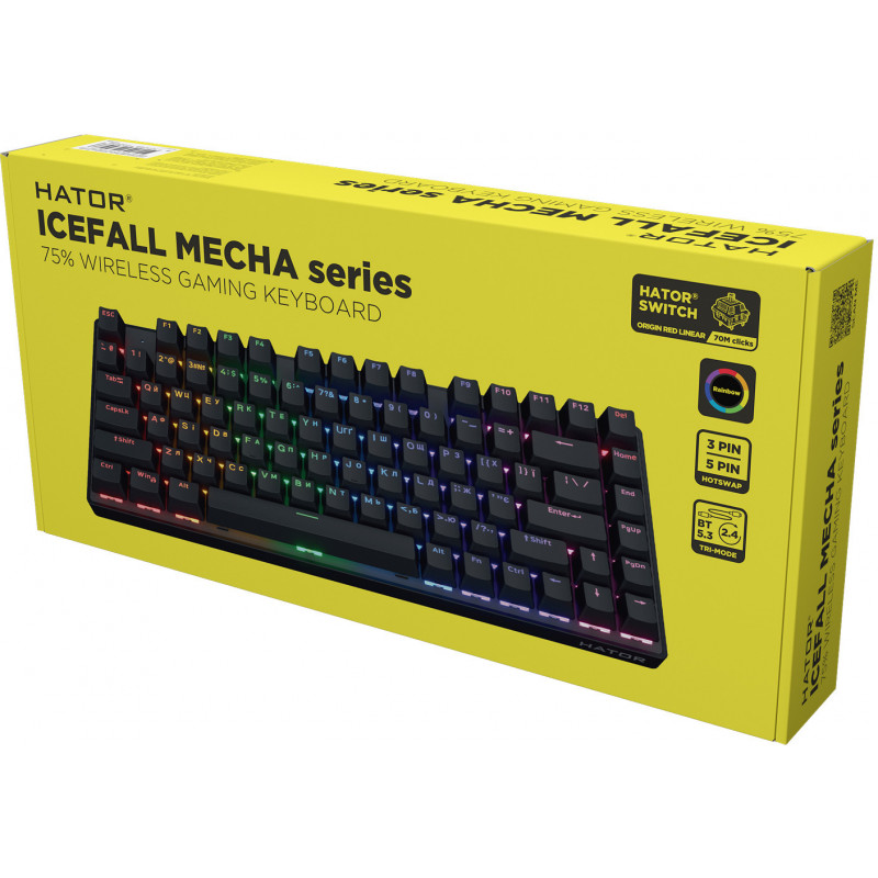 Клавіатура механічна HATOR Icefall Mecha 75 wireless Rainbow (HTK275UA) black