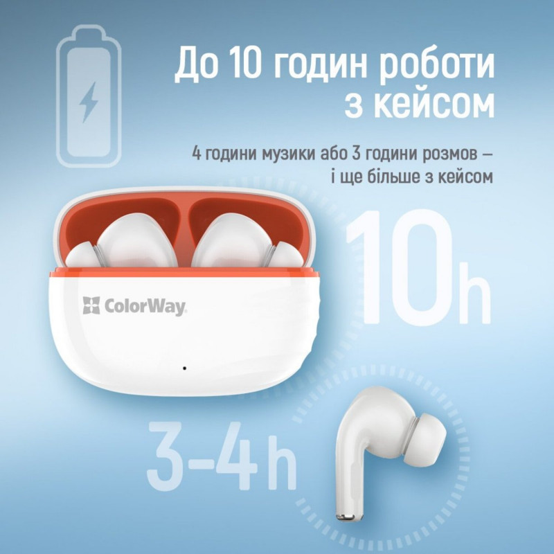 Навушники СolorWay Slim TWS-5 Earbuds White