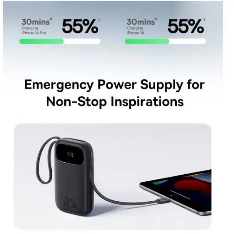 Power Bank Baseus EnerFill FC31 Qpow 3 Digital Display 20000mAh 45W (E0028D00) 2 in 1 Black