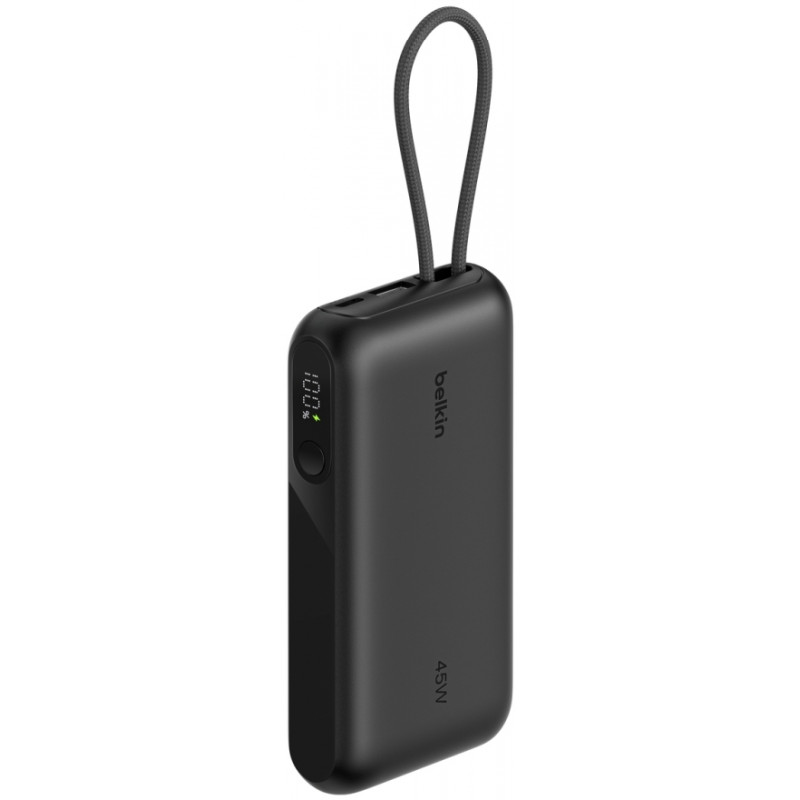Акумулятор портативний Power Bank Belkin 10000мА·год, з інтегрованим кабелем USB-C, чорний BPB029HQB