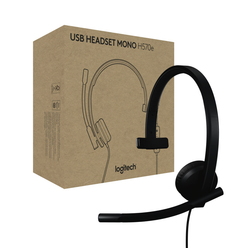 Навушники Logitech H570e Corded Mono USB Teams version Black (981-001427)