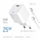 Зарядний пристрій Colorway GaN Mini 25W PD Port PPS USB-C біле cable Type-C