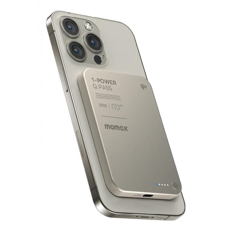 Портативний зарядний пристрій MOMAX WRL 5000MAH TITANIUM IP129Q2L