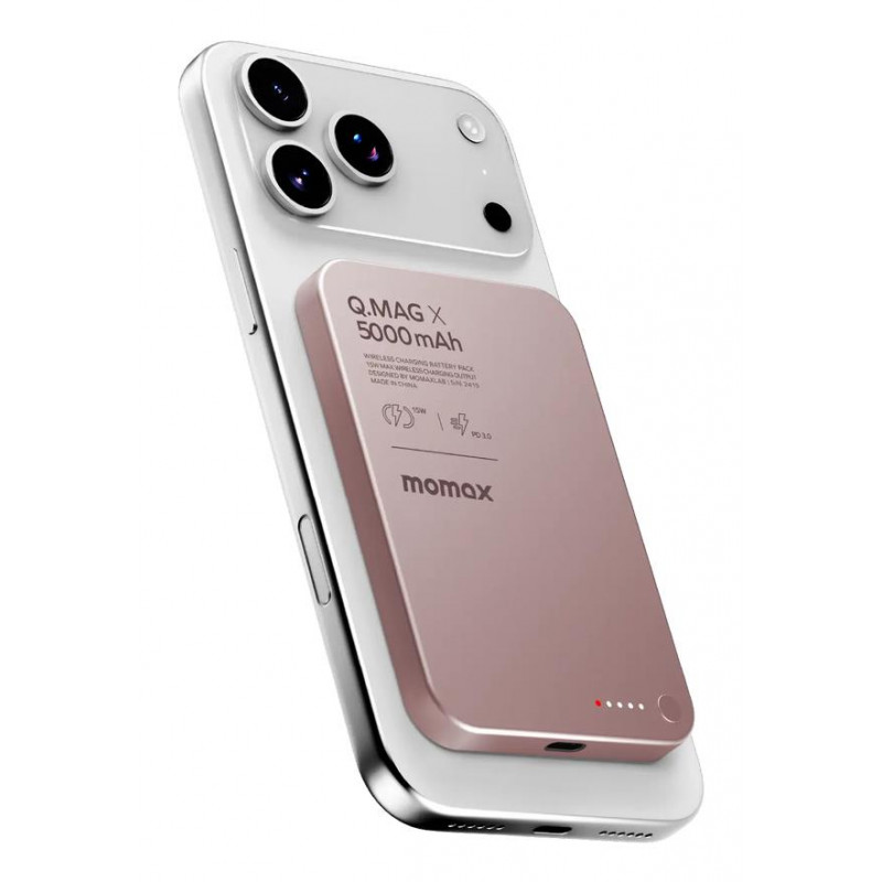 Портативний зарядний пристрій MOMAX WRL 5000MAH Q.MAG X PINK IP116AP