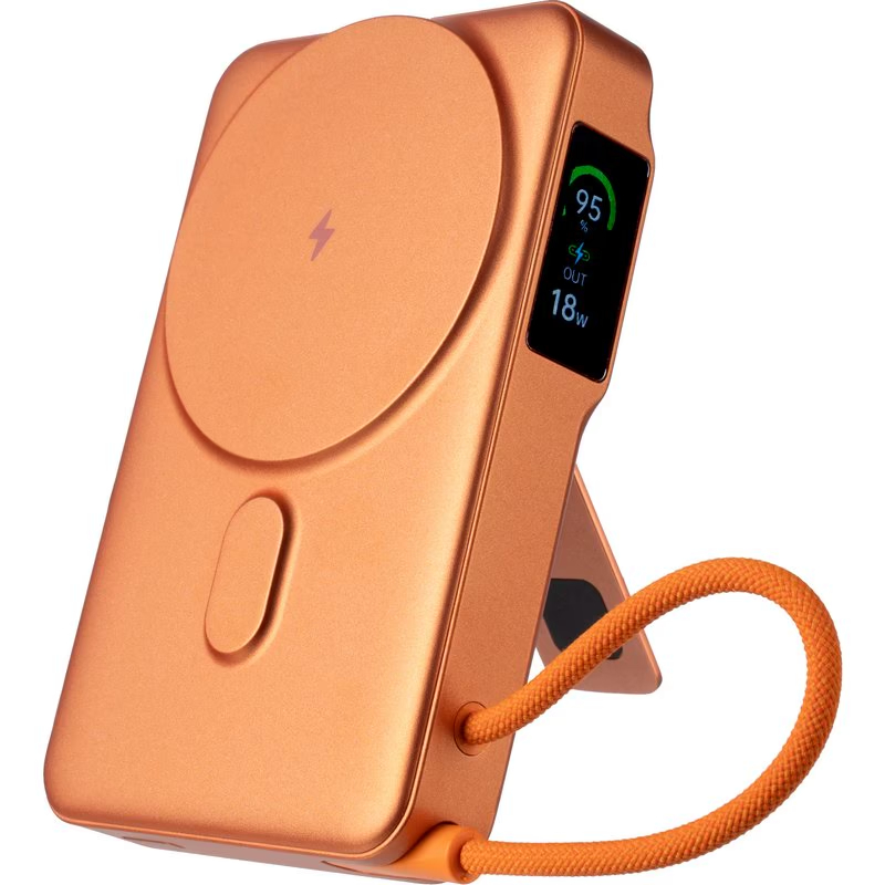 Power Bank Gelius Fluxen GP-PBW120 Magnetic Wireless Charge Qi2 15W 10000mAh Orange