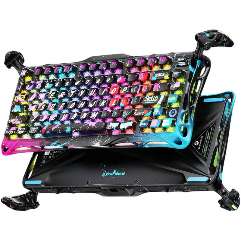 Клавіатура магнітна GravaStar Mercury V75 Pro 80keys, Magnetic Jade Gaming, 8K, USB-A, RGB, Neon Gra