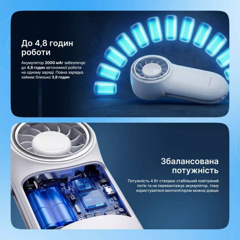 Портативний вентилятор Proove Wing (blue)