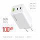 Зарядний пристрій Colorway GaN Mini 100W PD Port PPS USB (USB-2C1A) білий