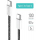 Кабель Colorway Type-C - Type-C (braided cotton) (PD Fast Charging 60W) 3.0А 1м CW-CBPDCC061-BK