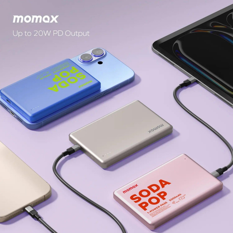 Портативний зарядний пристрій MOMAX WRL 5000MAH PINK IP135AP2