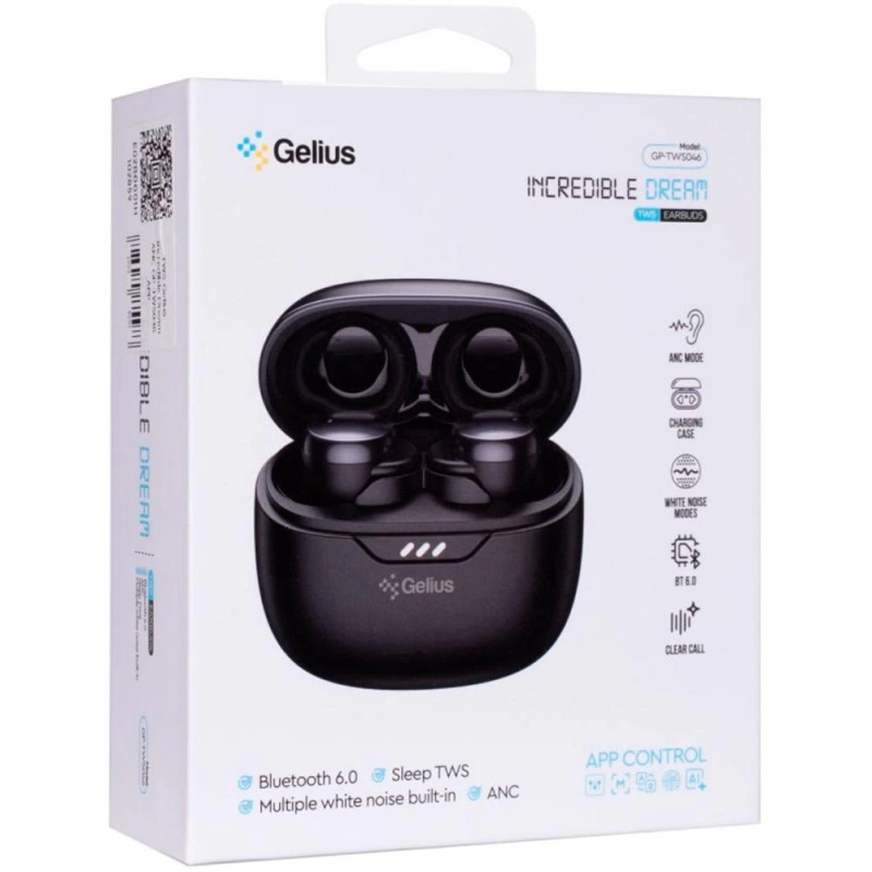 Навушники Gelius Incredible Dream GP-TWS046 (для сну) ANC APP Black