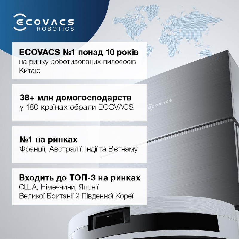 Робот-пилосос ECOVACS DEEBOT N20E PLUS YDLX11-3 WHITE