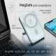 Power Bank ColorWay 10 000 mAh 15W MagSafe & Watch Wireless Aquamarine (USB-C PD 22.5W)