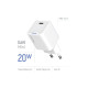 Мережевий зарядний пристрій Colorway GaN Mini 20W PD Port PPS USB-C білий CW-CHS059PD-WT