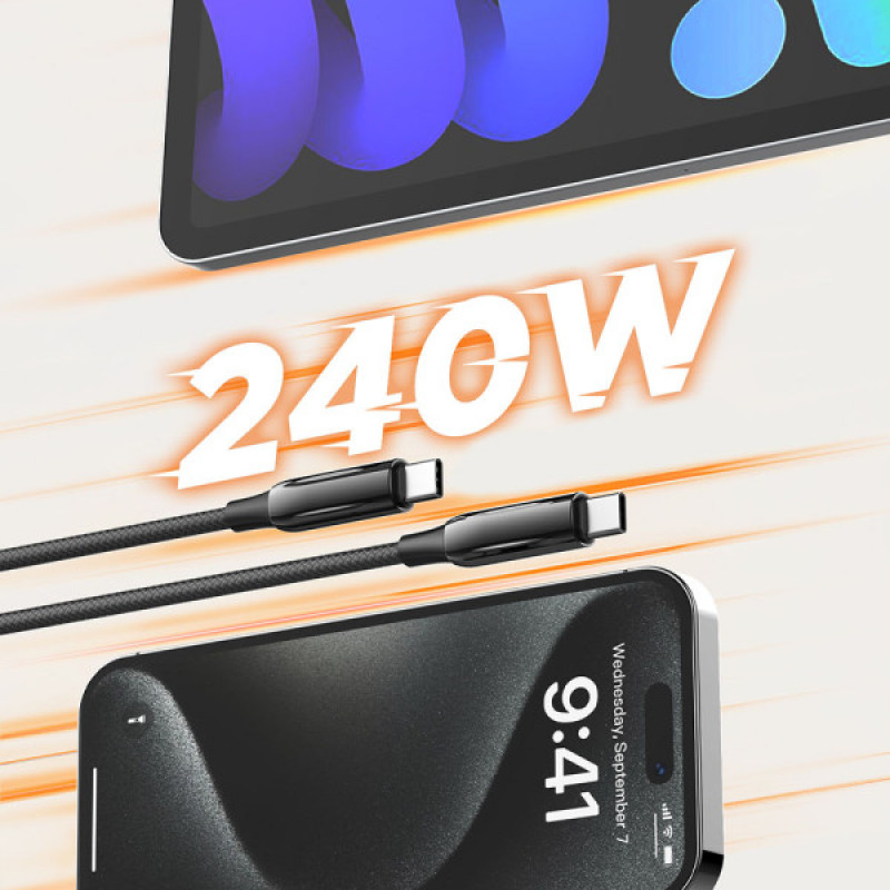 Кабель Colorway Type-C - Type-C (PVC+Aluminum Alloy) (PD Fast Charging 240W) 5А 2м CW-CBPDCC070-BK