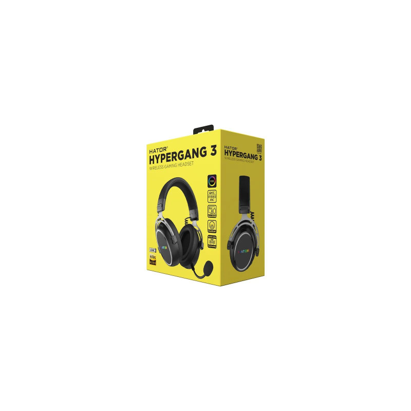 Ігрова гарнітура HATOR HYPERGANG 3 Hi-Res (ESH55) wireless black, SyncHUB connection
