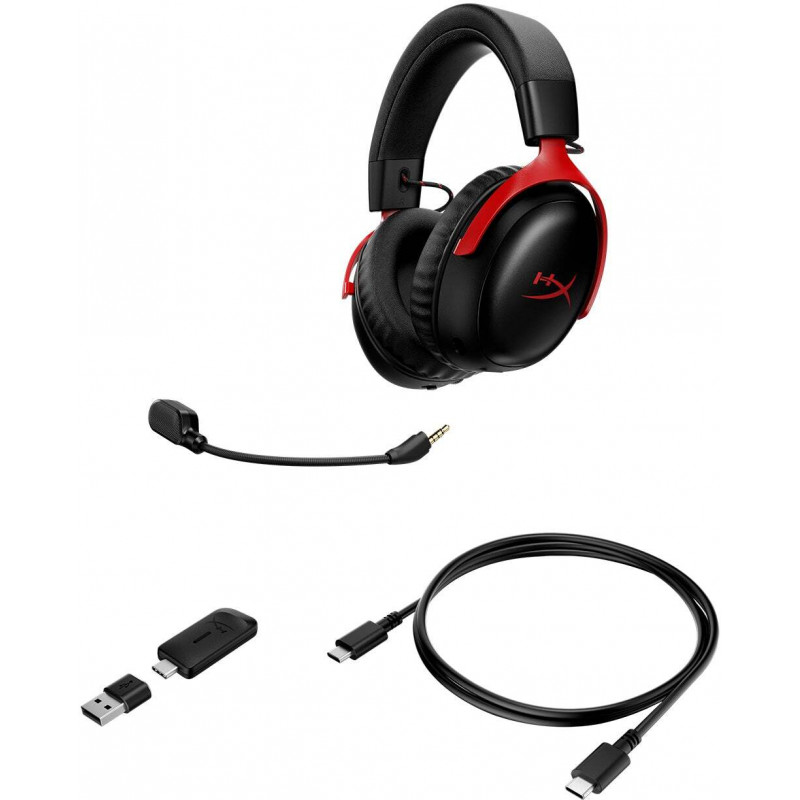 Гарнітура ігрова HyperX Cloud III S, WL/USB-A/USB-C, чорно-червоний A59Z0AA