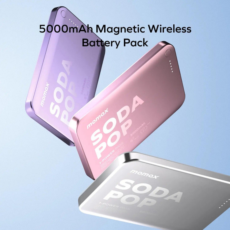 Портативний зарядний пристрій MOMAX WRL 5000MAH PINK IP165P