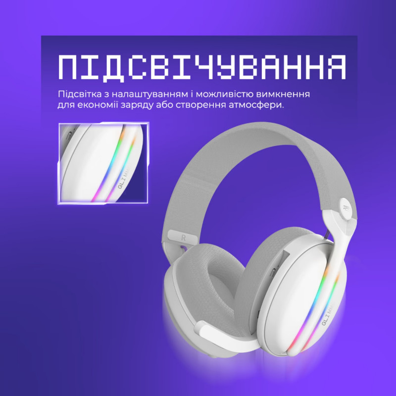 Гарнітура ігрова Proove Gaming Glimmer (APP) (white/purple)