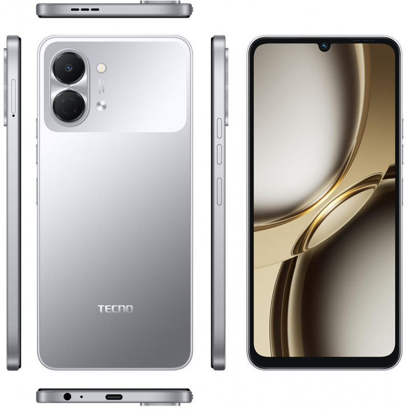 Смартфон TECNO Spark Go 3 (KM3) 4/128ГБ, 2SIM, Titanium Grey 4894947105296