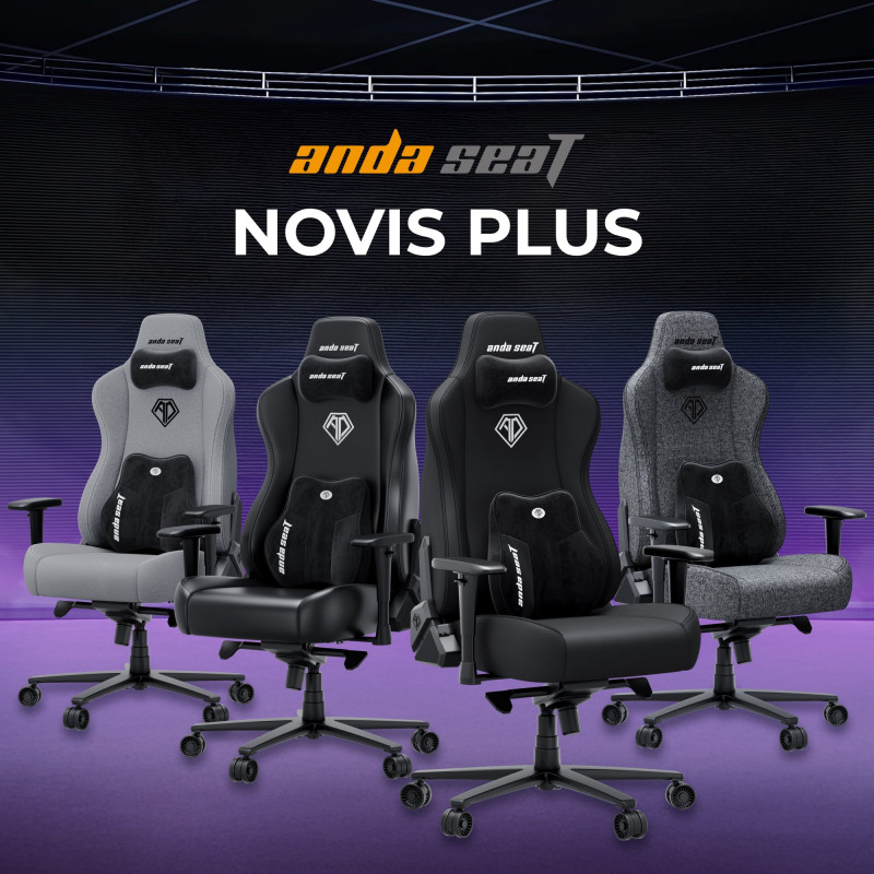 Крісло ігрове Anda Seat Novis Plus Fabric Black Size XL AD23YC-XL-01-B-F-B04