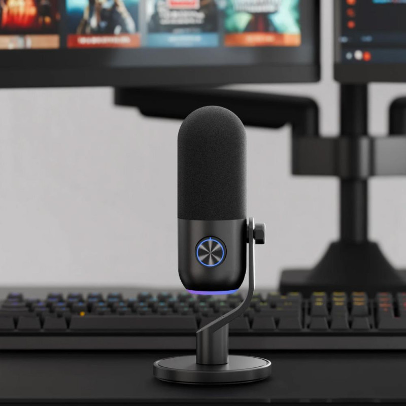 Мікрофон Streamplify MIC MINI-48-RGB-ST, чорний SPMC-MM1C327.11