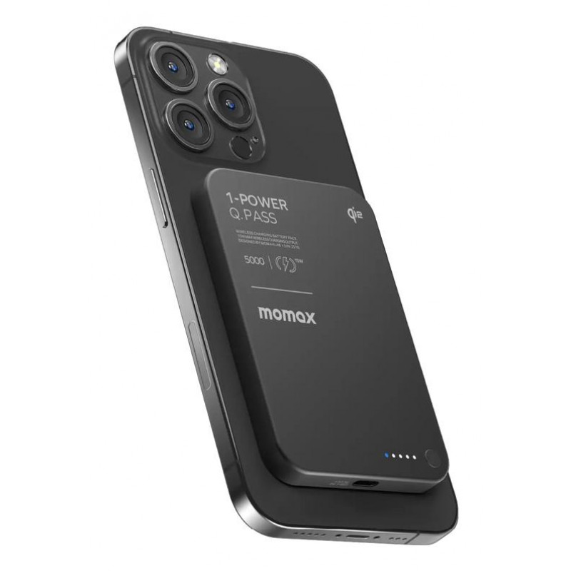 Портативний зарядний пристрій MOMAX WRL 5000MAH BLACK IP129Q2D