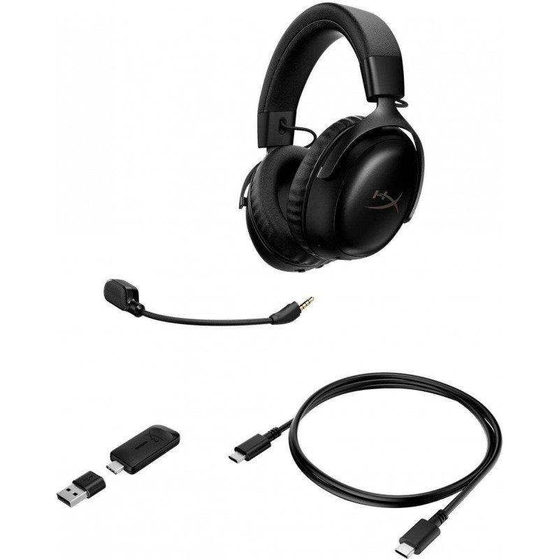 Гарнітура ігрова HyperX Cloud III S, WL/USB-A/USB-C, чорний A59YZAA