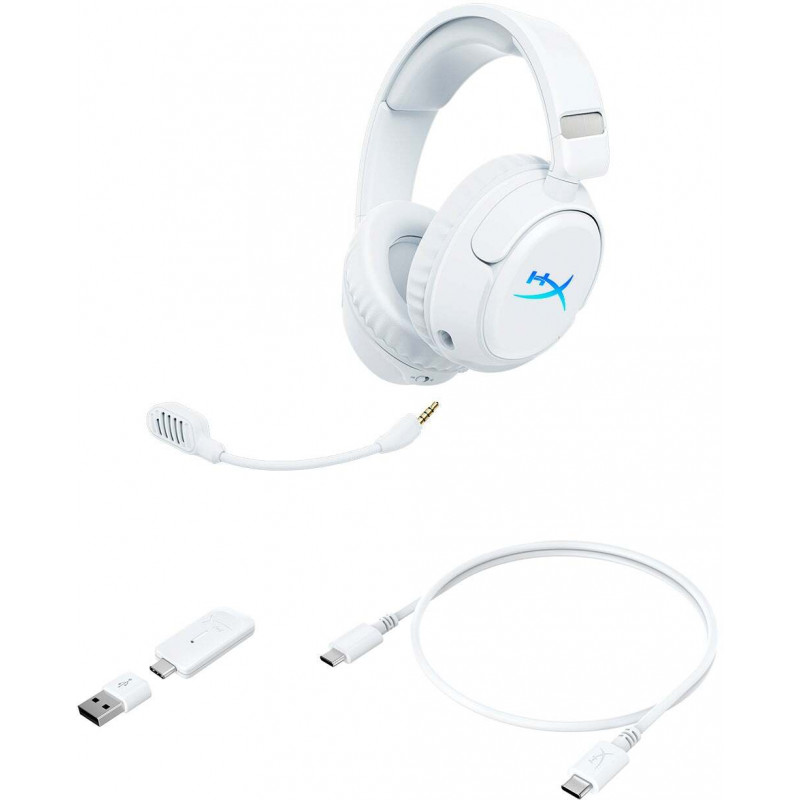 Гарнітура ігрова HyperX Cloud Flight 2, WL/USB-A/USB-C, білий B5VC5AA
