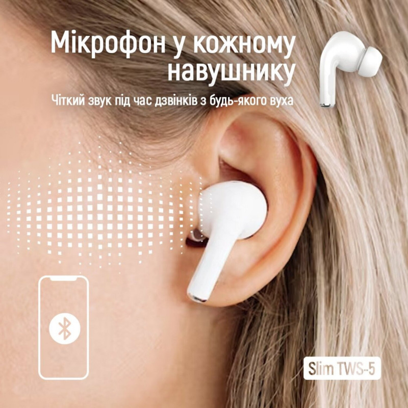 Навушники СolorWay Slim TWS-5 Earbuds White