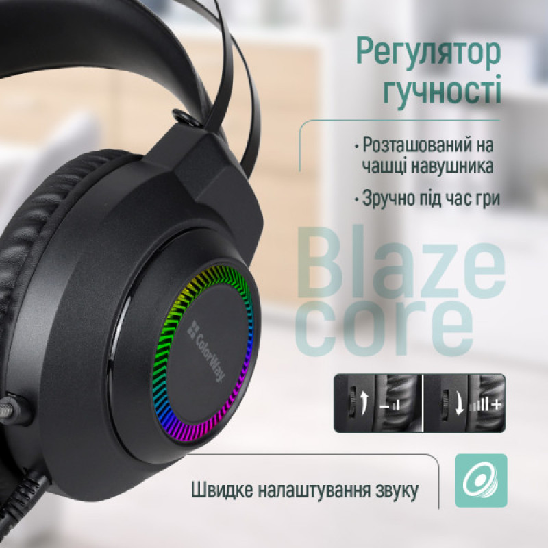 Навушники ColorWay BlazeCore RGB Black CW-HPG03BK