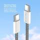 Кабель Colorway Type-C - Type-C (braided cotton) (PD Fast Charging 60W) 3.0А 1м CW-CBPDCC061-BK