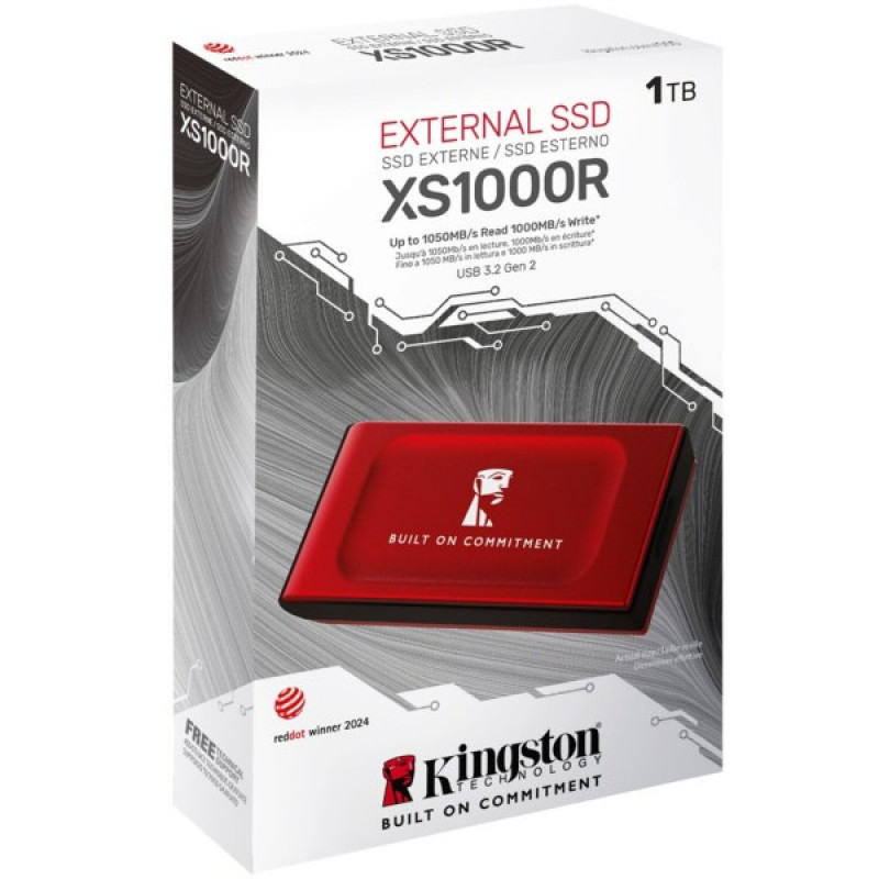 SSD Kingston XS1000R BOC 1TB USB 3.2 Gen2 Type-C 3D NAND Red