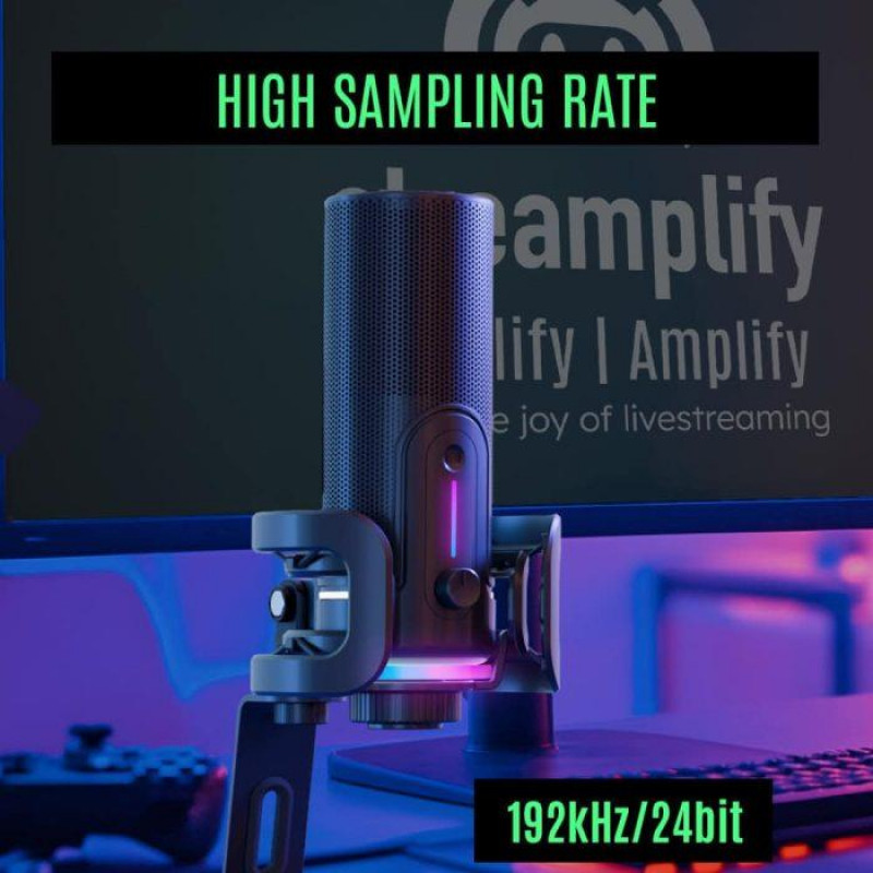 Мікрофон Streamplify MIC PRO-192-RGB-ST, чорний SPMC-MP3C327.11