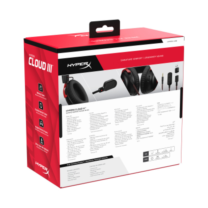 Гарнiтура HyperX Cloud III 3.5mm/USB-A/USB-C Black/Red 727A9AA