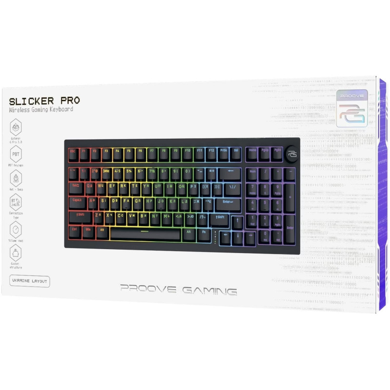 Бездротова клавіатура Proove Gaming Slicker Pro (Ukraine Layout) (black)