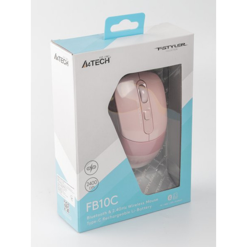 Миша бездротова A4Tech Fstyler FB10C (Pink), USB