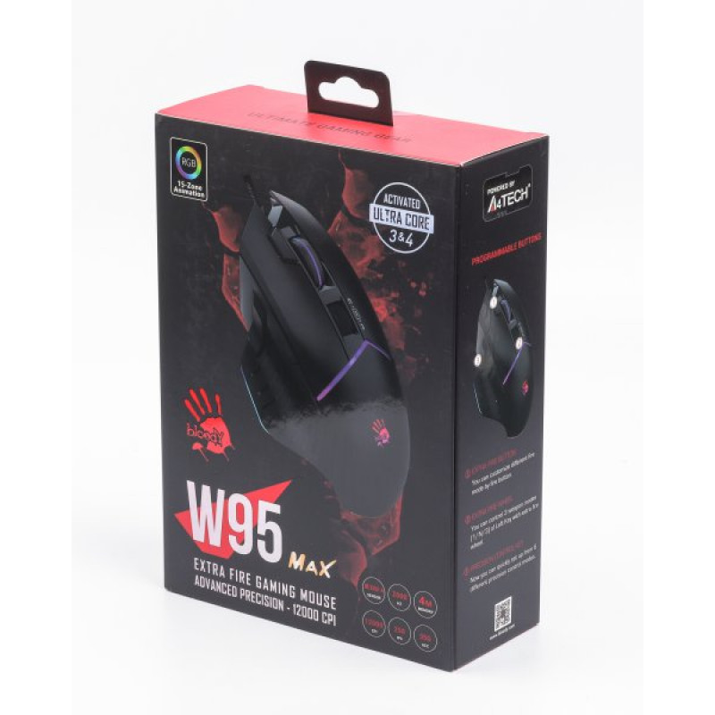 Миша ігрова A4Tech W95 Max Bloody, чорний, Bloody