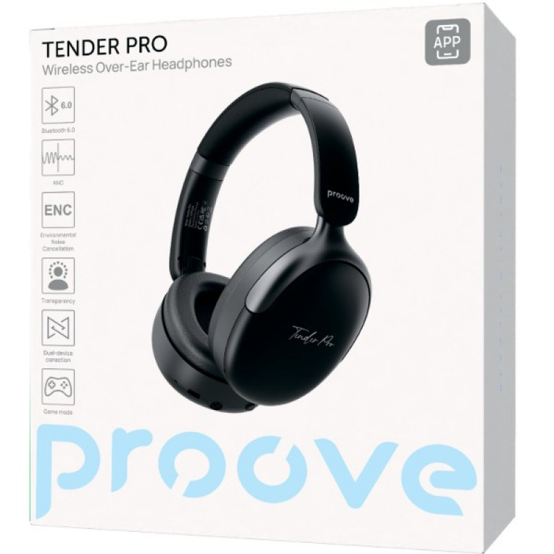 Бездротові навушники Proove Tender Pro with ANC (APP) (black)