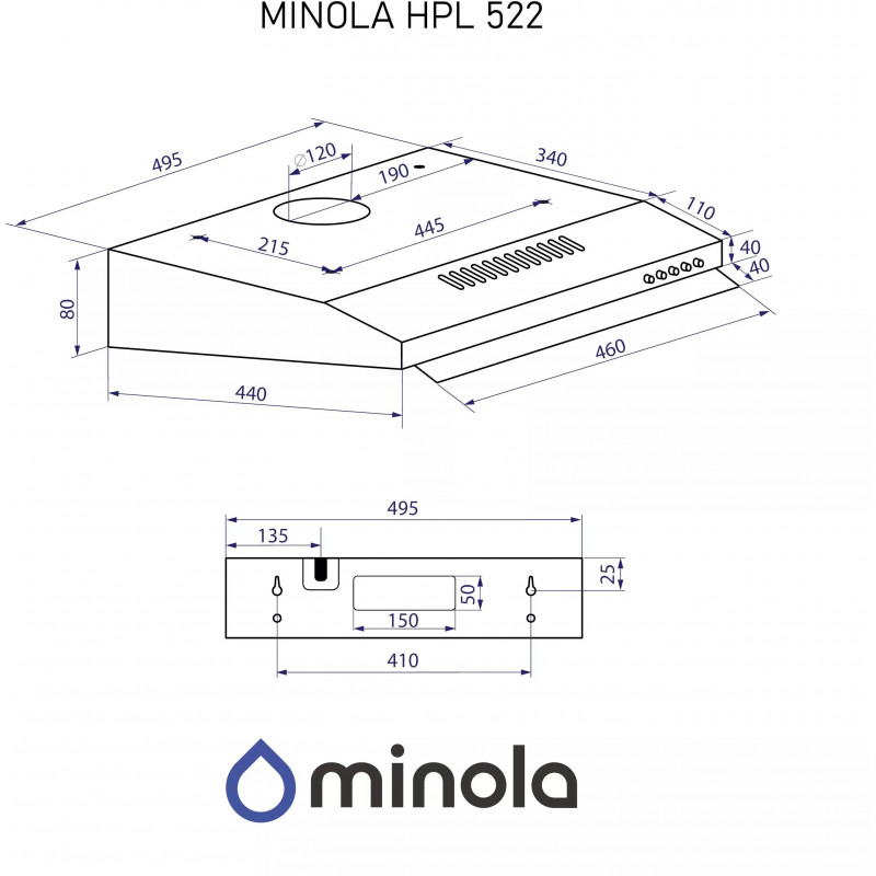Витяжка Minola HPL 522 BL