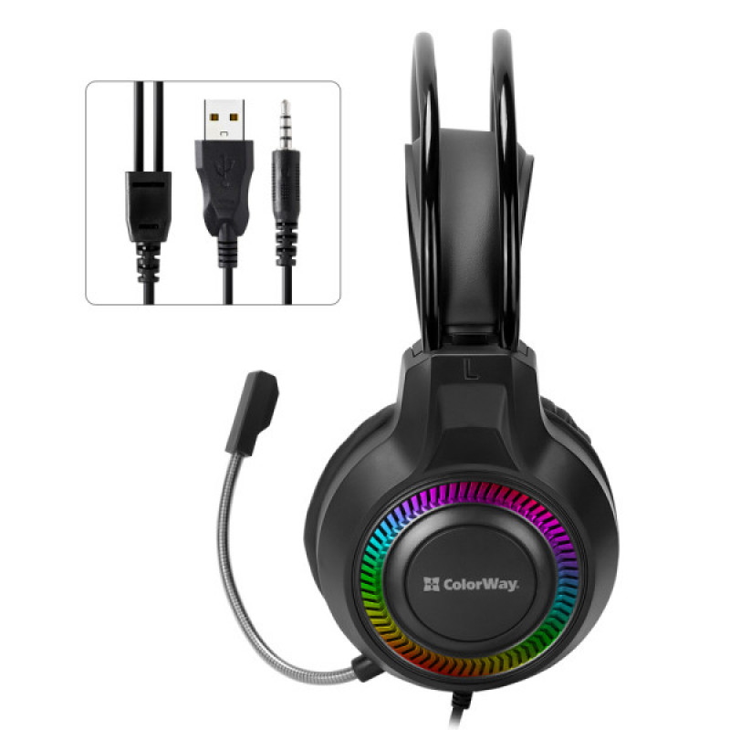 Навушники ColorWay GlowCore RGB Black CW-HPG02BK
