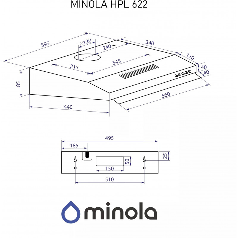 Витяжка Minola HPL 622 BL