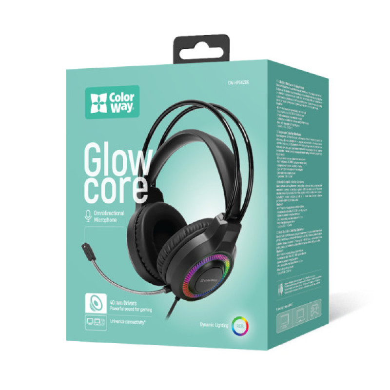 Навушники ColorWay GlowCore RGB Black CW-HPG02BK
