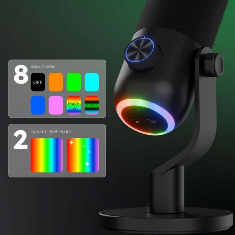 Мікрофон Streamplify MIC MINI-48-RGB-ST, чорний SPMC-MM1C327.11