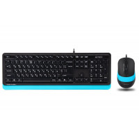 Комплект A4Tech Fstyler F1010, клавіатура з мишою, USB, чорний+блакитний